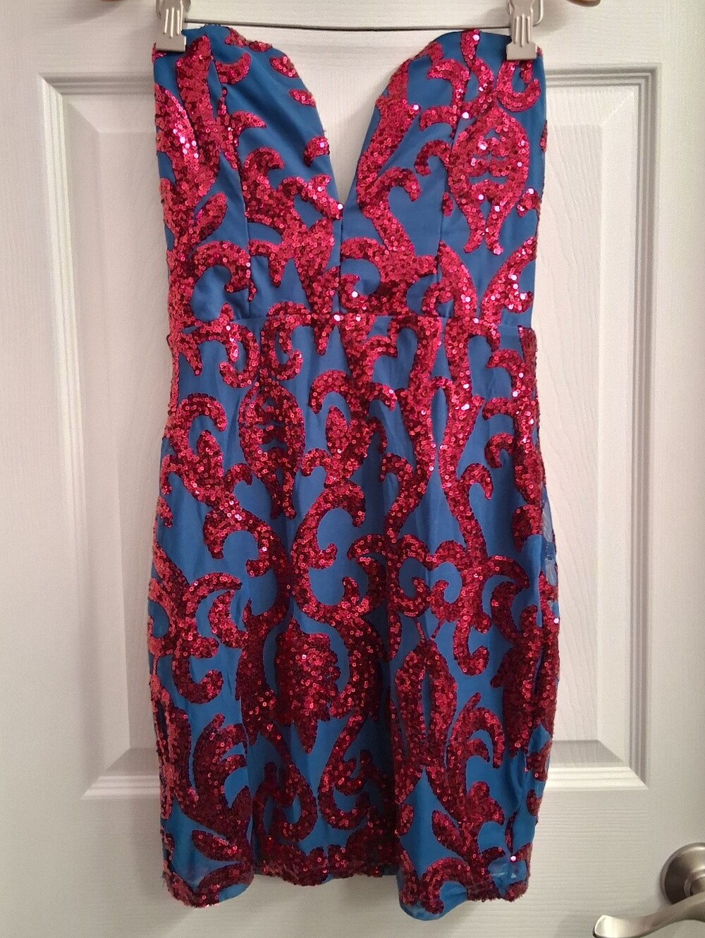 Sequin Strapless Dress Juniors Medium